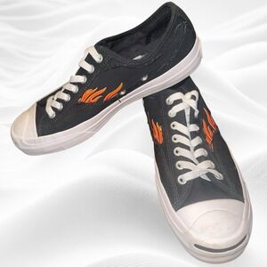 Converse Jack Purcell Pro Men's Low Black Flame 165339C Lace-Up Shoes Sz 8‎
